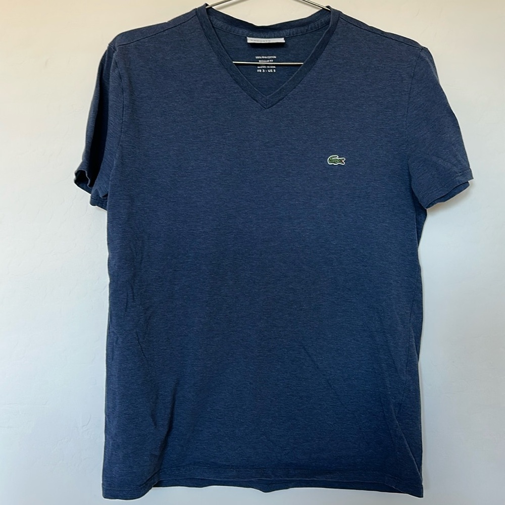 Lacoste Blue V-Neck Tee